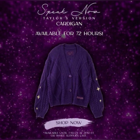 Authentic Speak Now Taylor’s Version Cardigan - Picture 2 of 5